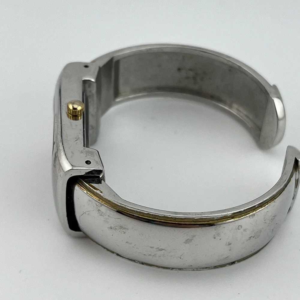 Eikon Watch Women 20mm Case Black Dial Bangle Cuff‎ Band- New Battery